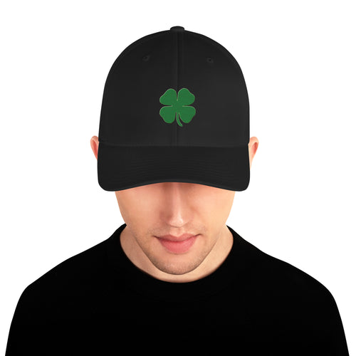 Irish Clover Hat Fitted Structured Twill Cap