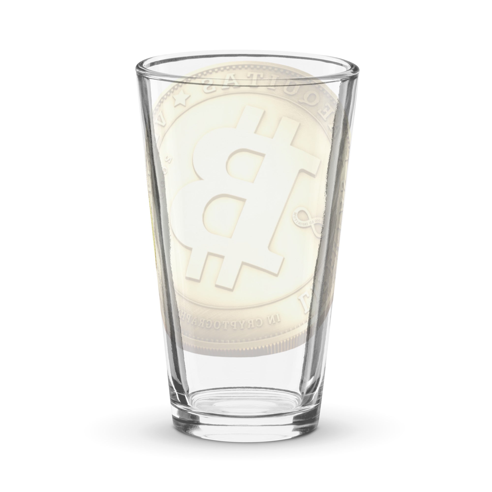 Giant Bitcoin Shaker pint glass