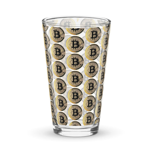 Bitcoin Pattern Shaker pint glass
