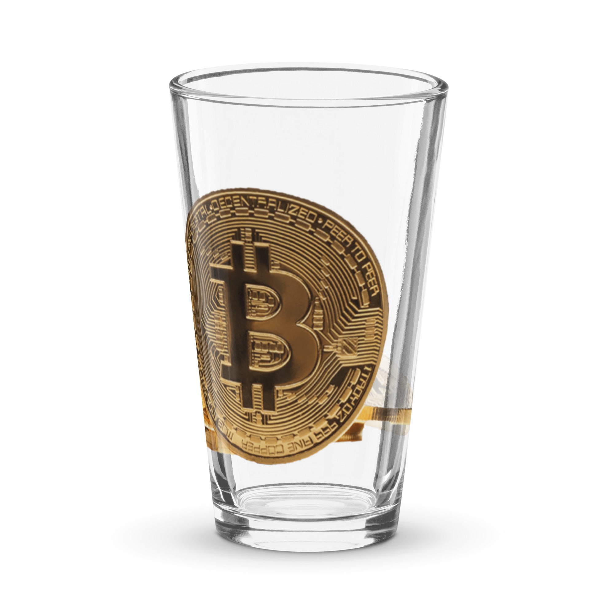 Pile of Bitcoin Shaker pint glass
