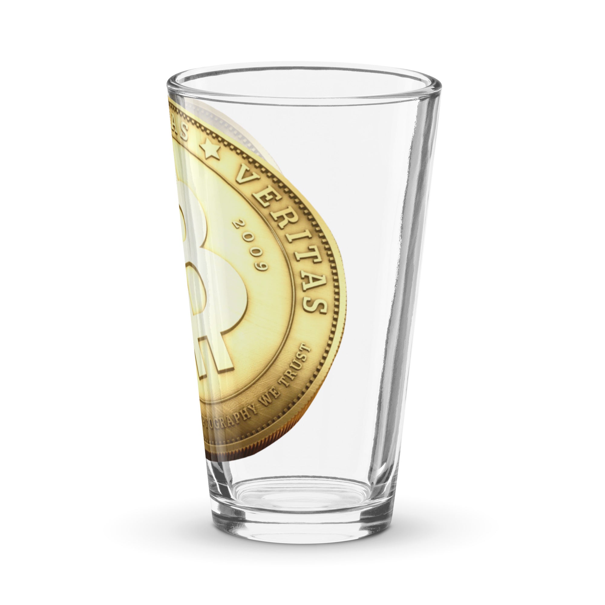 Giant Bitcoin Shaker pint glass