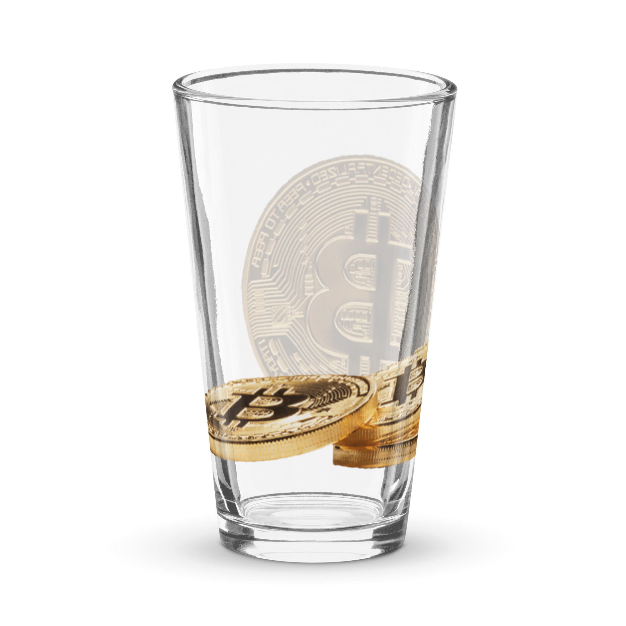 Pile of Bitcoin Shaker pint glass