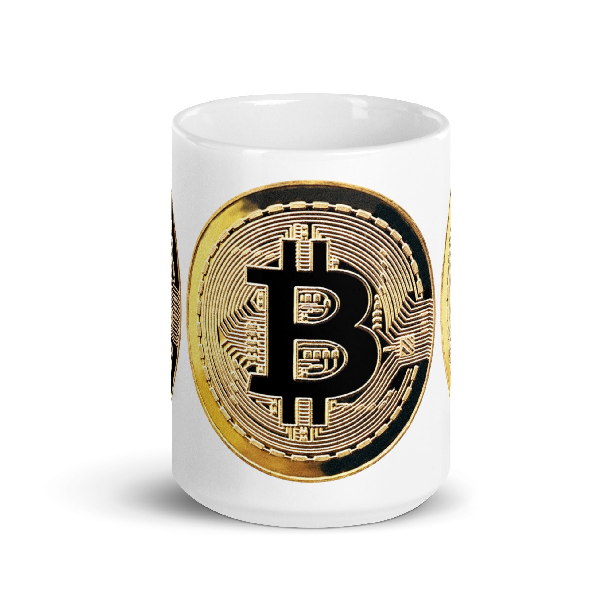 Bitcoin White glossy mug