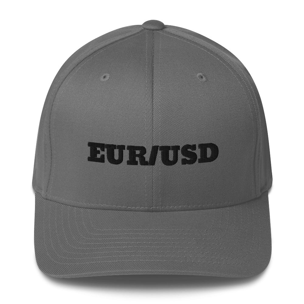 BLACK LETTER EUR/USD HAT Structured Twill Cap