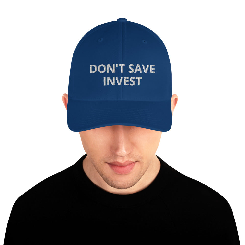 White Dont Save Invest Structured Twill Cap