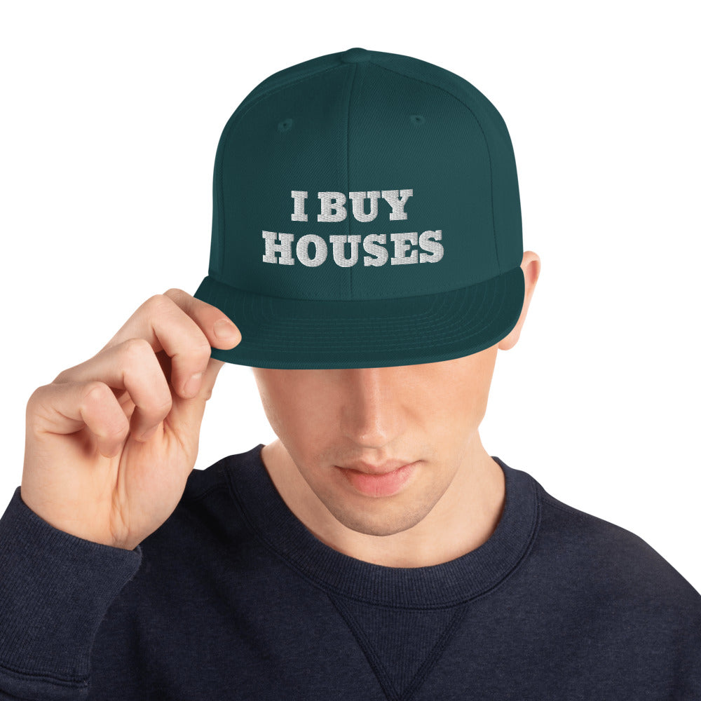 WHITE I BUY HOUSES Snapback Hat