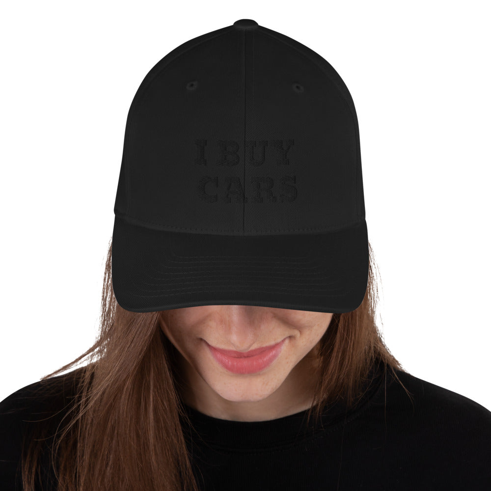 BLACK I BUY CARS Structured Twill Cap
