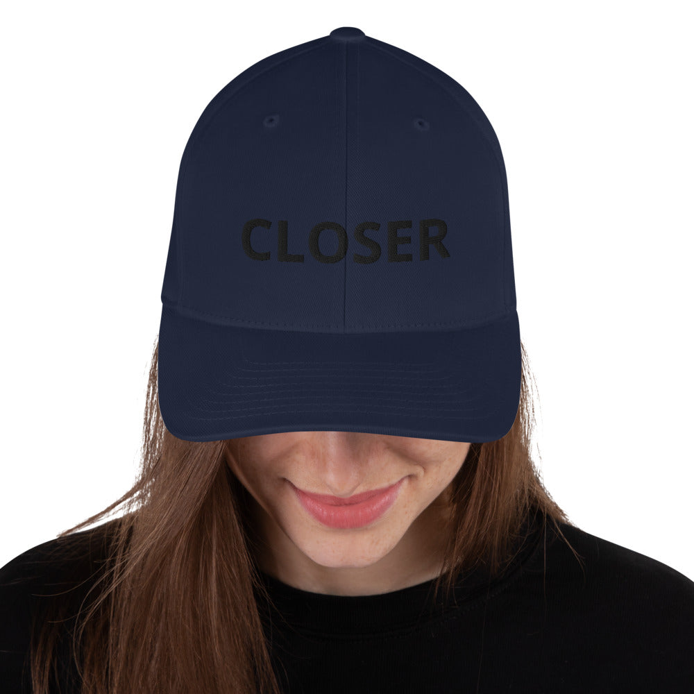 Black Closer Structured Twill Cap