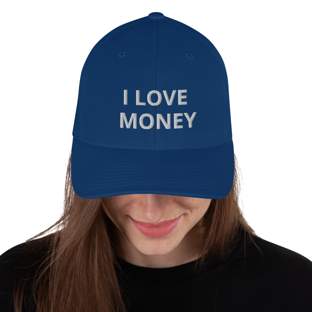 I LOVE MONEY Closed-Back Structured Cap | Flexfit 6277