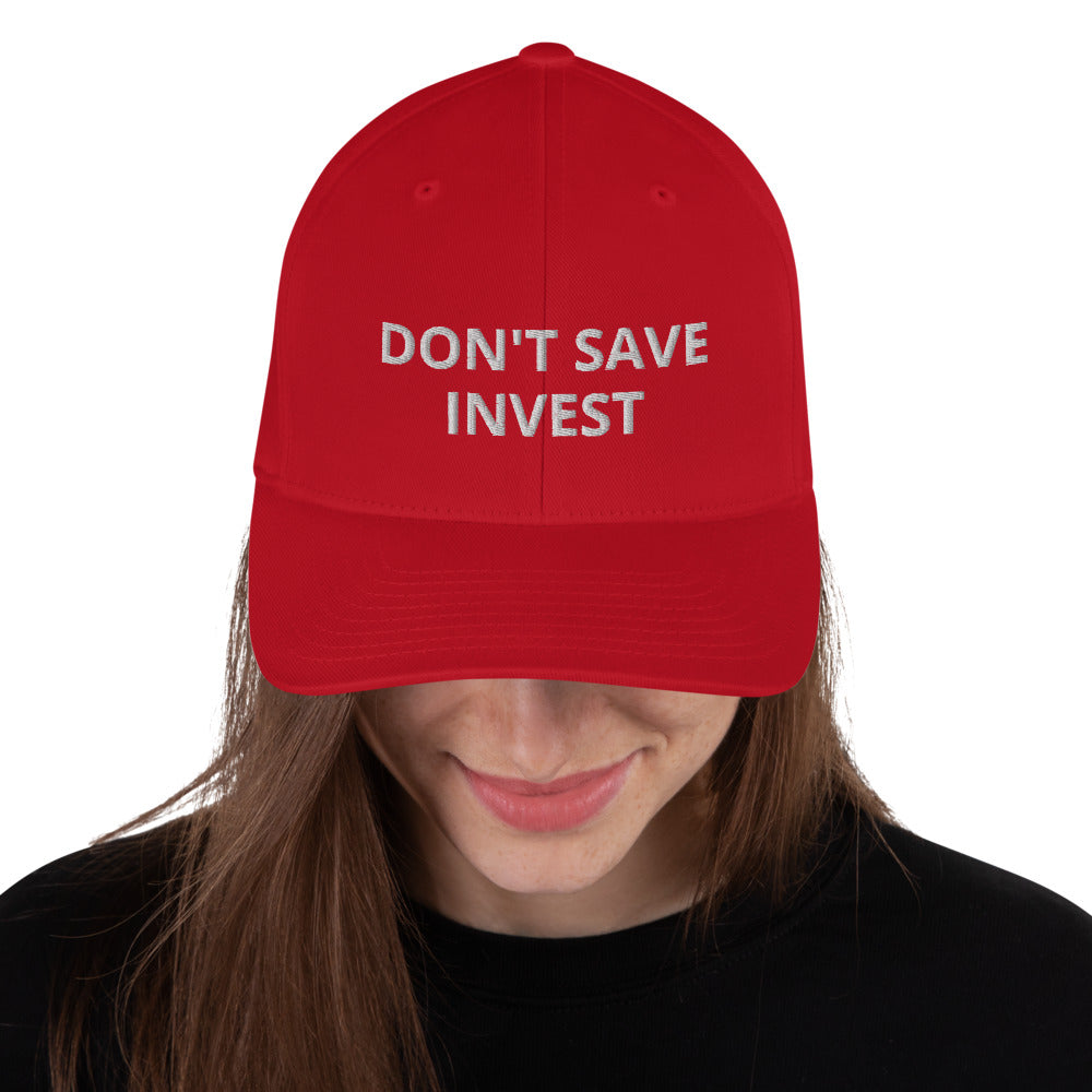 White Dont Save Invest Structured Twill Cap