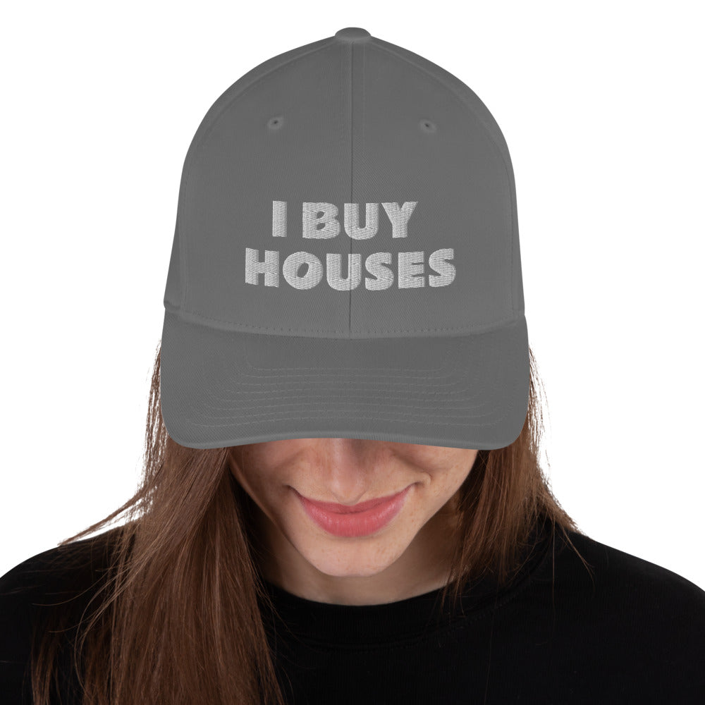 WHITE I BUY HOUSES Structured Twill Cap